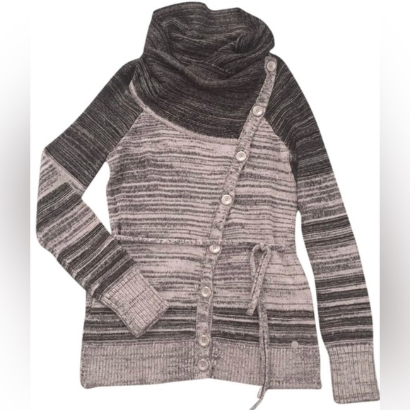 A|X Armani Exchange Black/Grey Button Up Sweater Cardigan Coat Size M - Picture 2 of 12